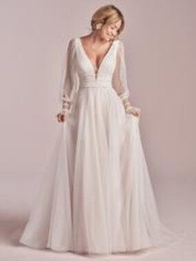 NWT Maggie Sottero Rebecca Ingram Joanne wedding gown w/DETACHABLE bell sleeves